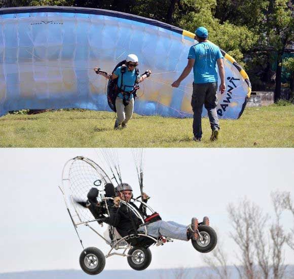 foto de escuela de parapente aprendiendo con parapente tropical